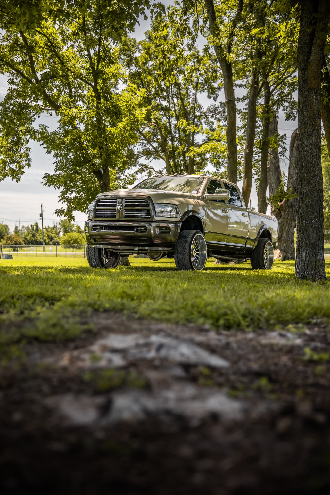 Side profile of the finished truck showing paint depth and body lines